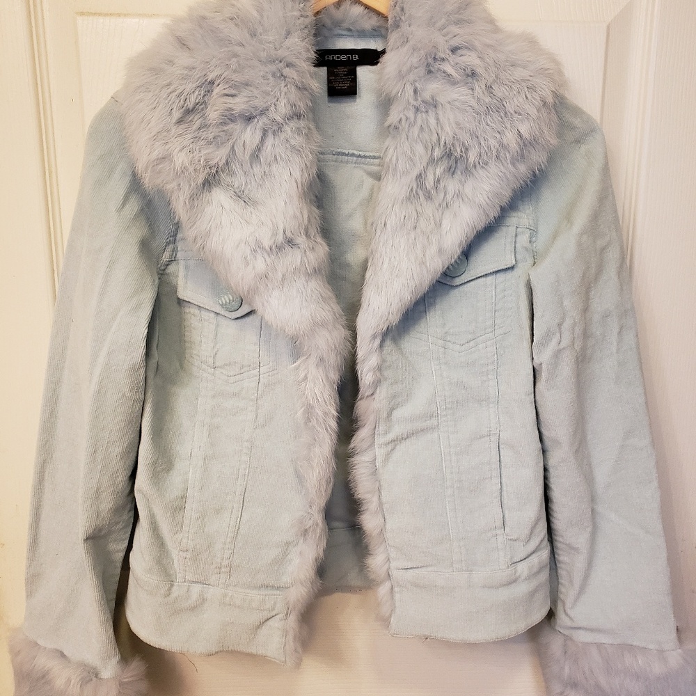 Light Blue Soft Corduroy Jacket